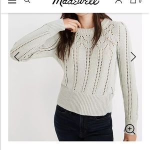 Pointelle Puff-Sleeve Sweater from Madewell